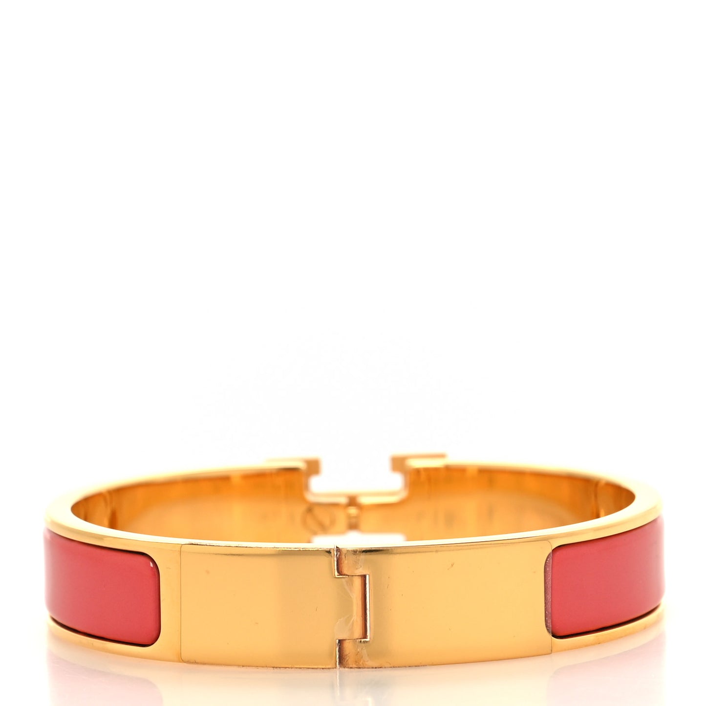 Enamel Narrow Clic Clac H Bracelet GM Rouge Corail
