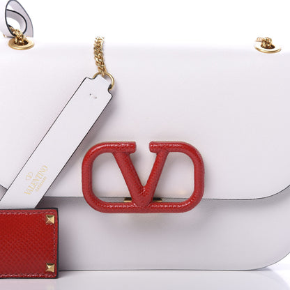 Valentino Garavani Smooth Calfskin Small VLock Shoulder Bag Bianco Ottico Rouge Pur 6 of 8