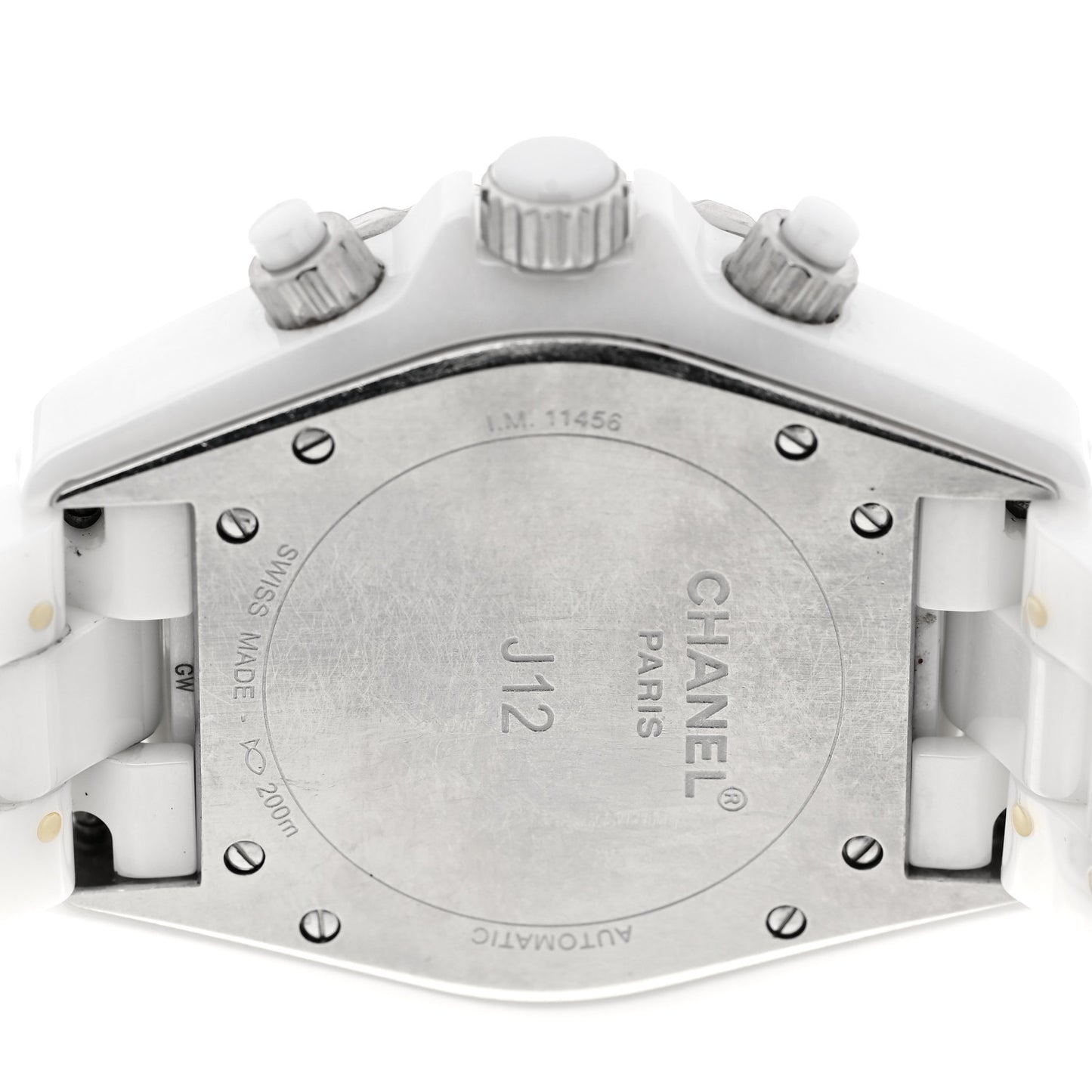 Stainless Steel Ceramic Diamond Bezel 41mm J12 Chronograph Automatic Watch White