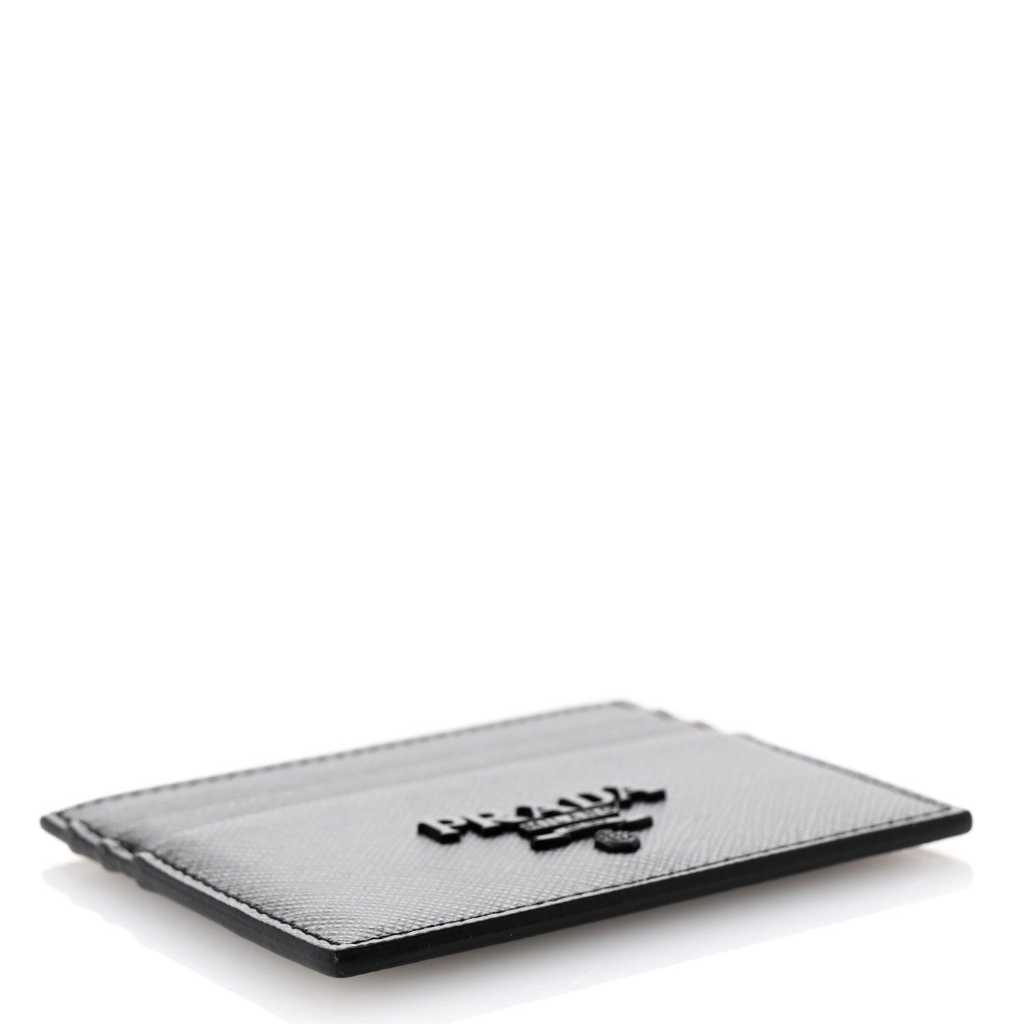 Saffiano Shine Monochrome Card Holder Black