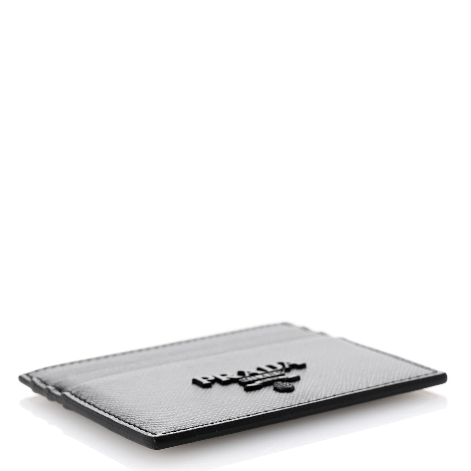 Prada Saffiano Shine Monochrome Card Holder Black 4 of 8