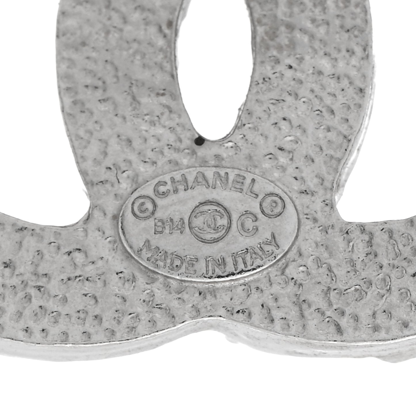 Baguette Crystal CC Earrings Silver