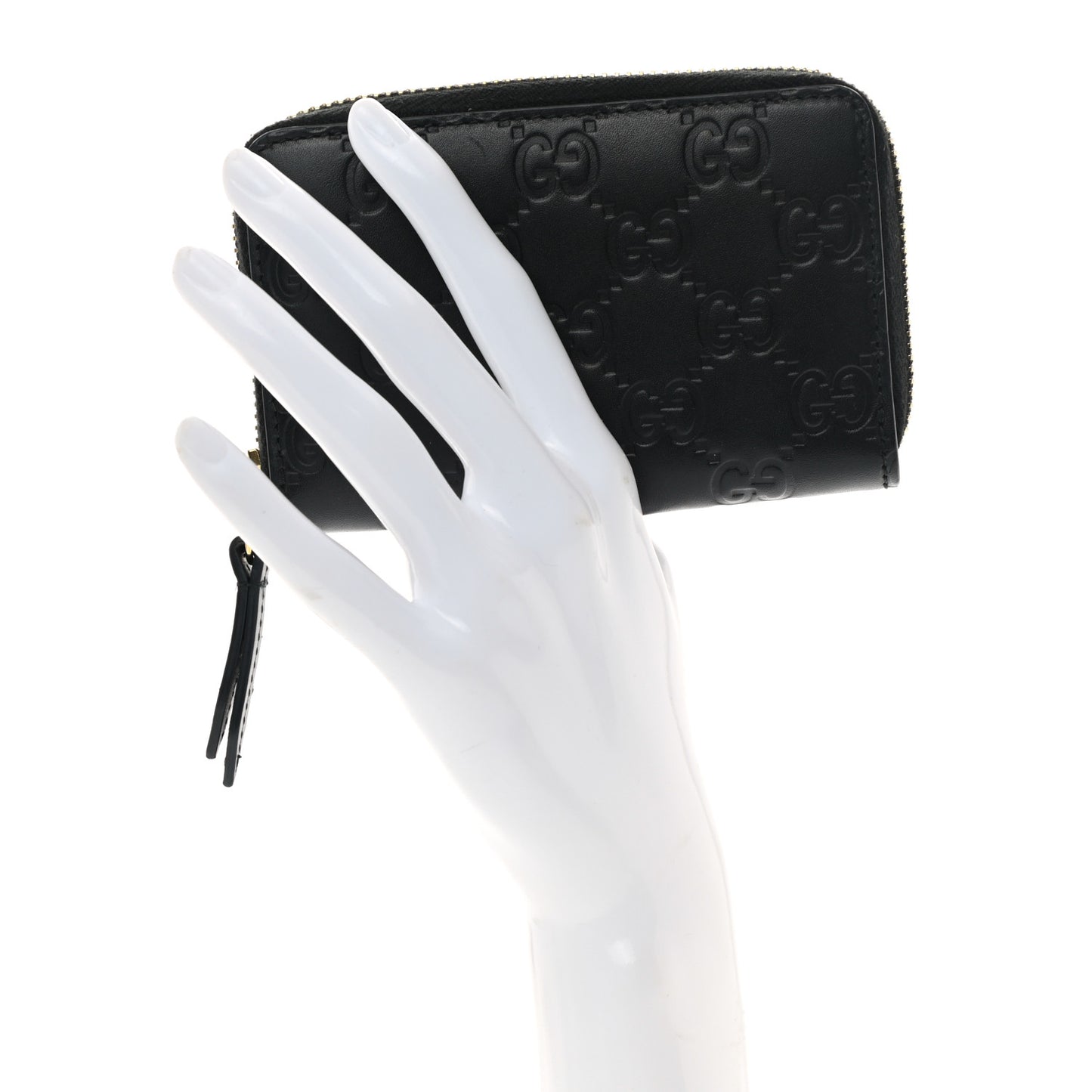 Guccissima Zip Around Card Case Black