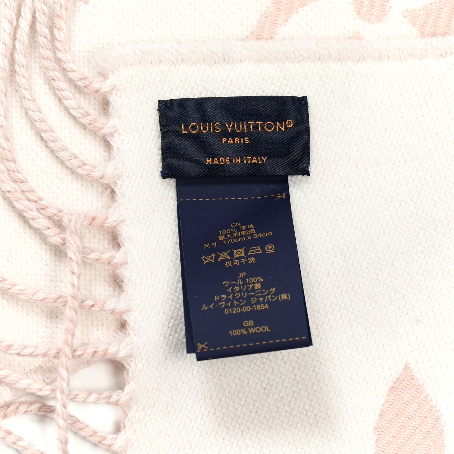 Wool Monogram Daily LV Scarf Beige Rose
