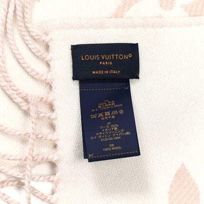 Louis Vuitton Wool Monogram Daily LV Scarf Beige Rose 3 of 3