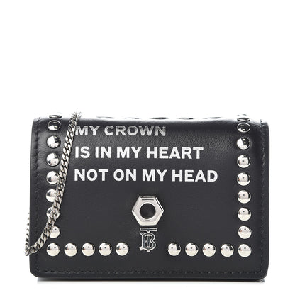 Burberry Calfskin Studded Jessie Chain Card Case Black 1 of 10
