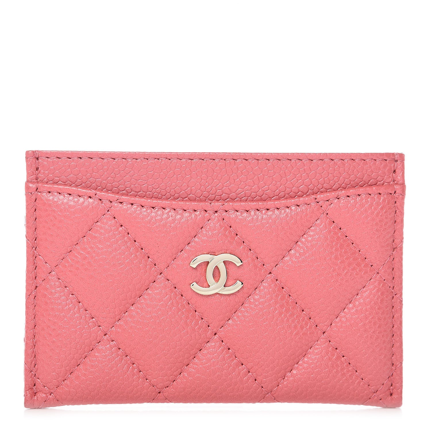 Chanel Caviar Quilted Card Holder Pink 1 of 11