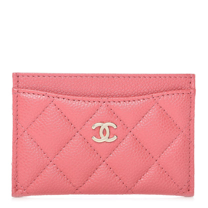 Chanel Caviar Quilted Card Holder Pink 1 of 11