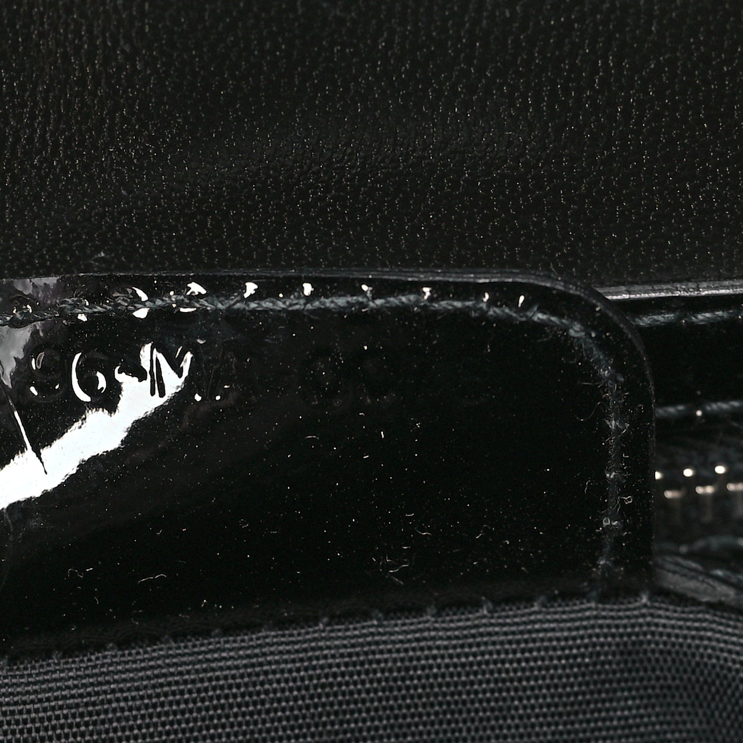 Patent Crocodile Embossed 61 Tote Black