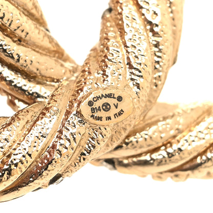 Chanel Crystal Twisted CC Brooch Light Gold 3 of 3