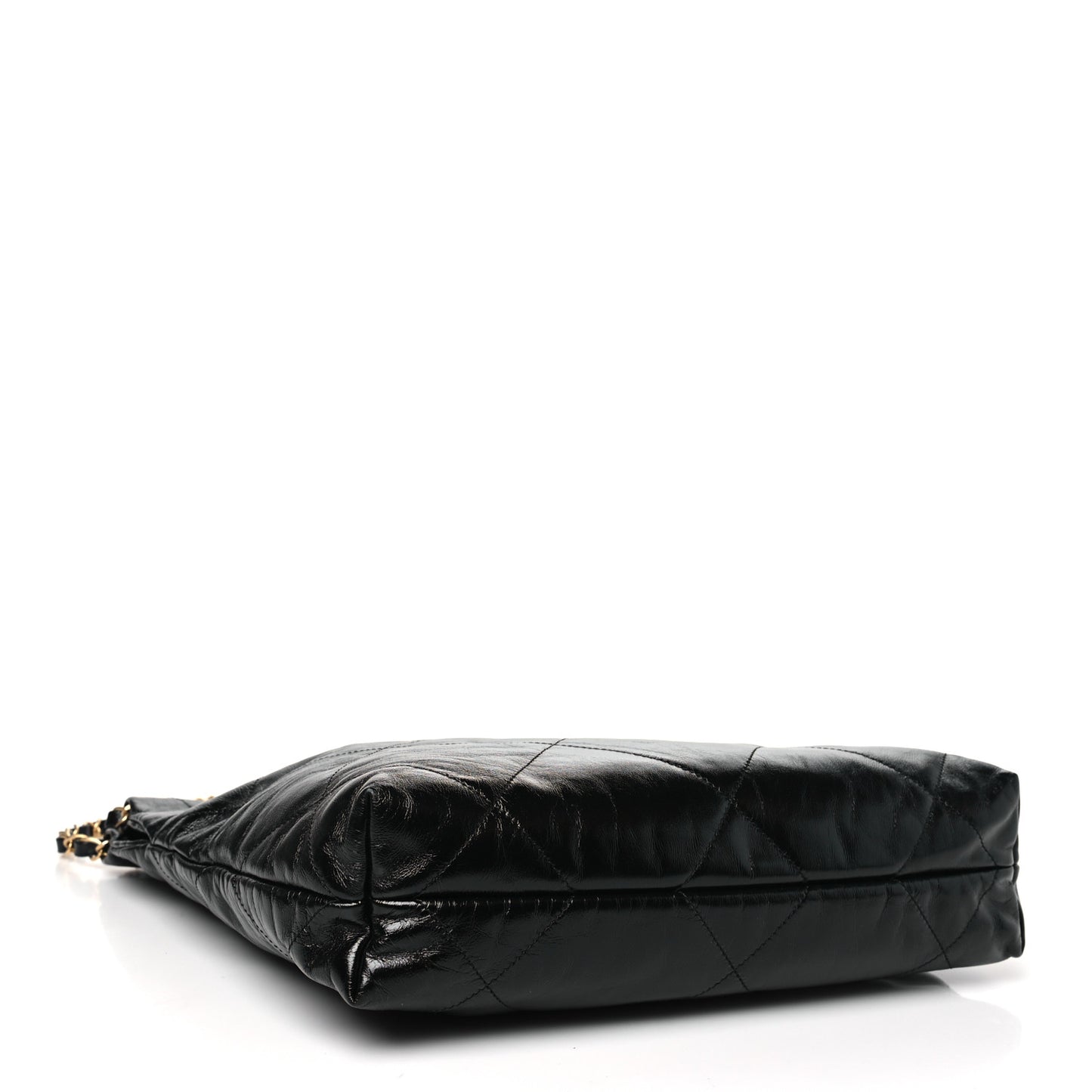 Shiny Calfskin Quilted Small Chanel 22 Black