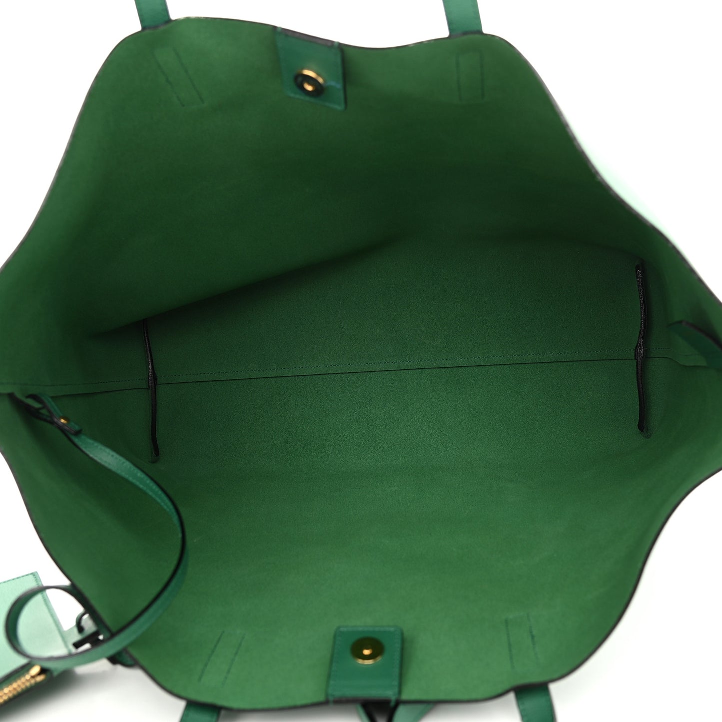 Calfskin Large Shopping Tote Emerald Green