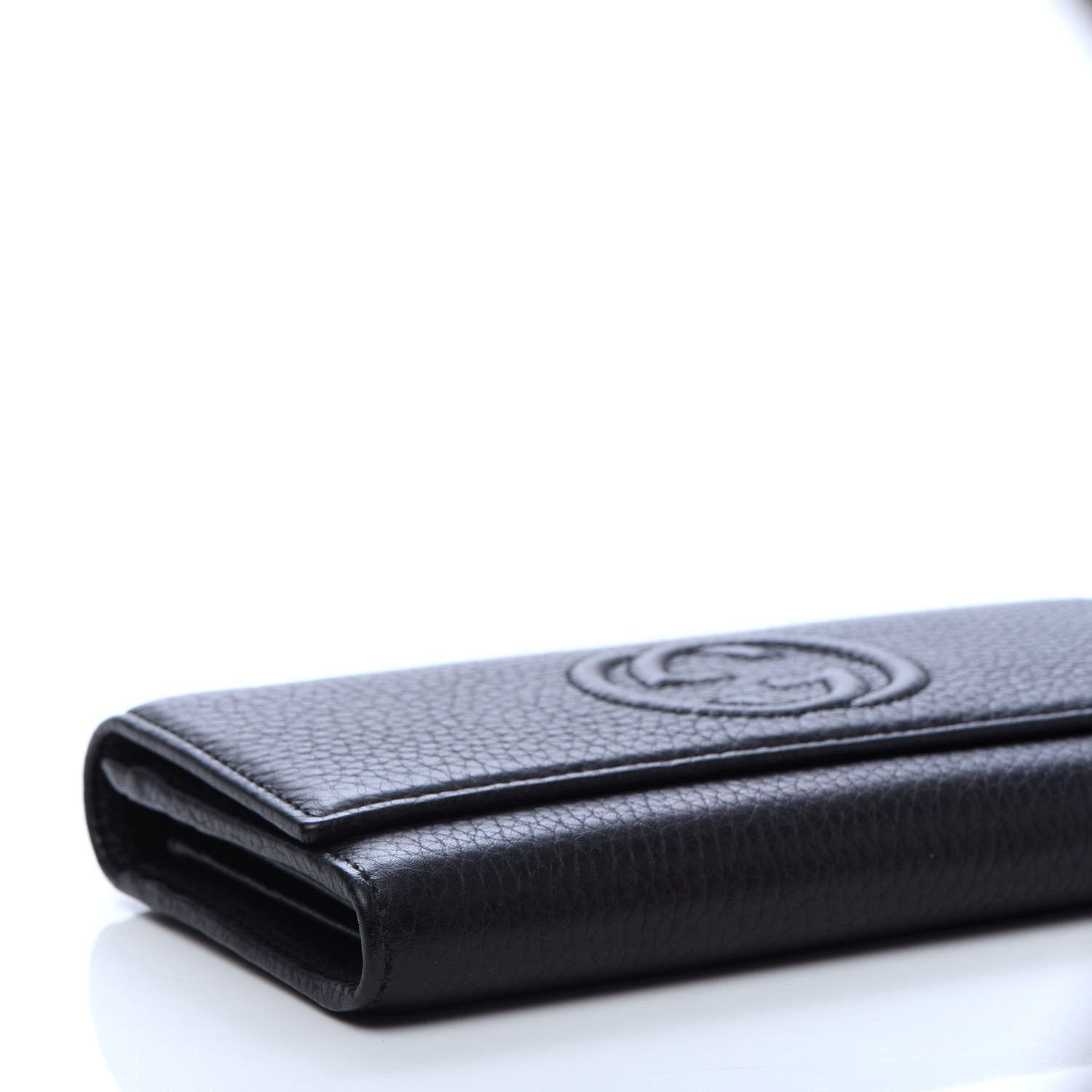 Gucci Pebbled Calfskin Large Soho Continental Wallet Black 6 of 10