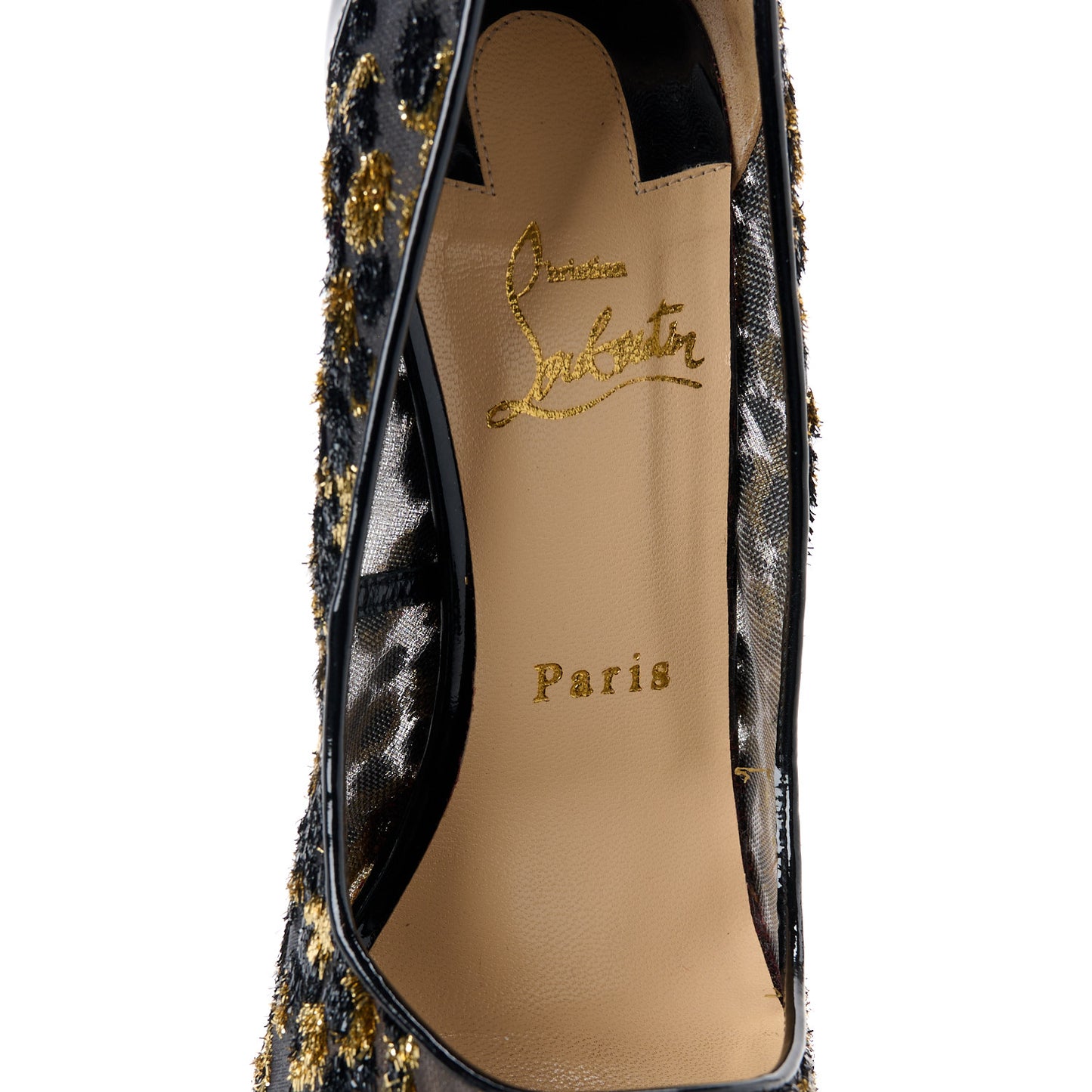Leopard Chiffon Pigalle Follies 120 Pumps 38.5 Gold