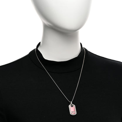 David Yurman Sterling Silver Diamond Rhodonite Dog Tag Pendant 2 of 4