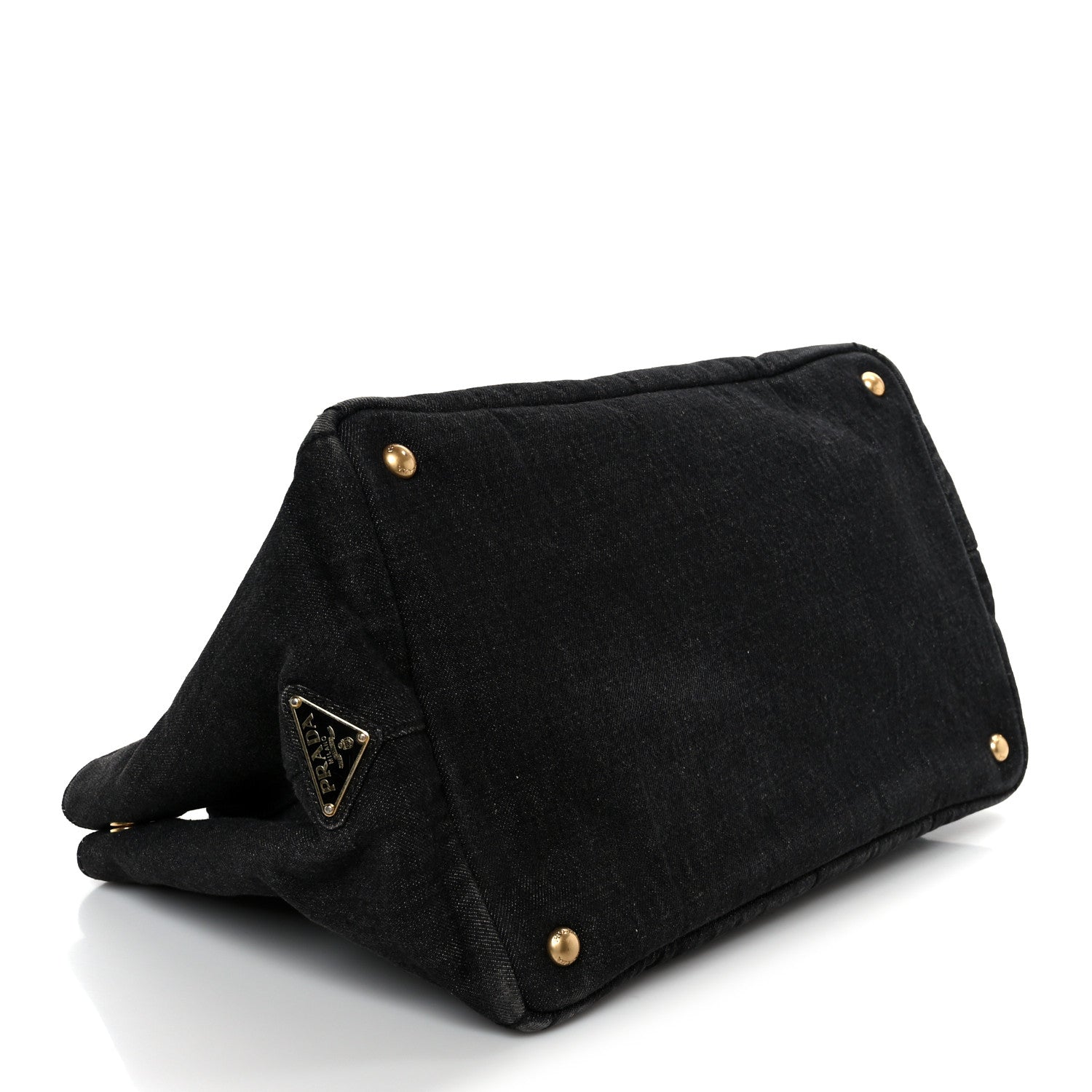 Prada Denim Canapa Logo Tote Black 4 of 12
