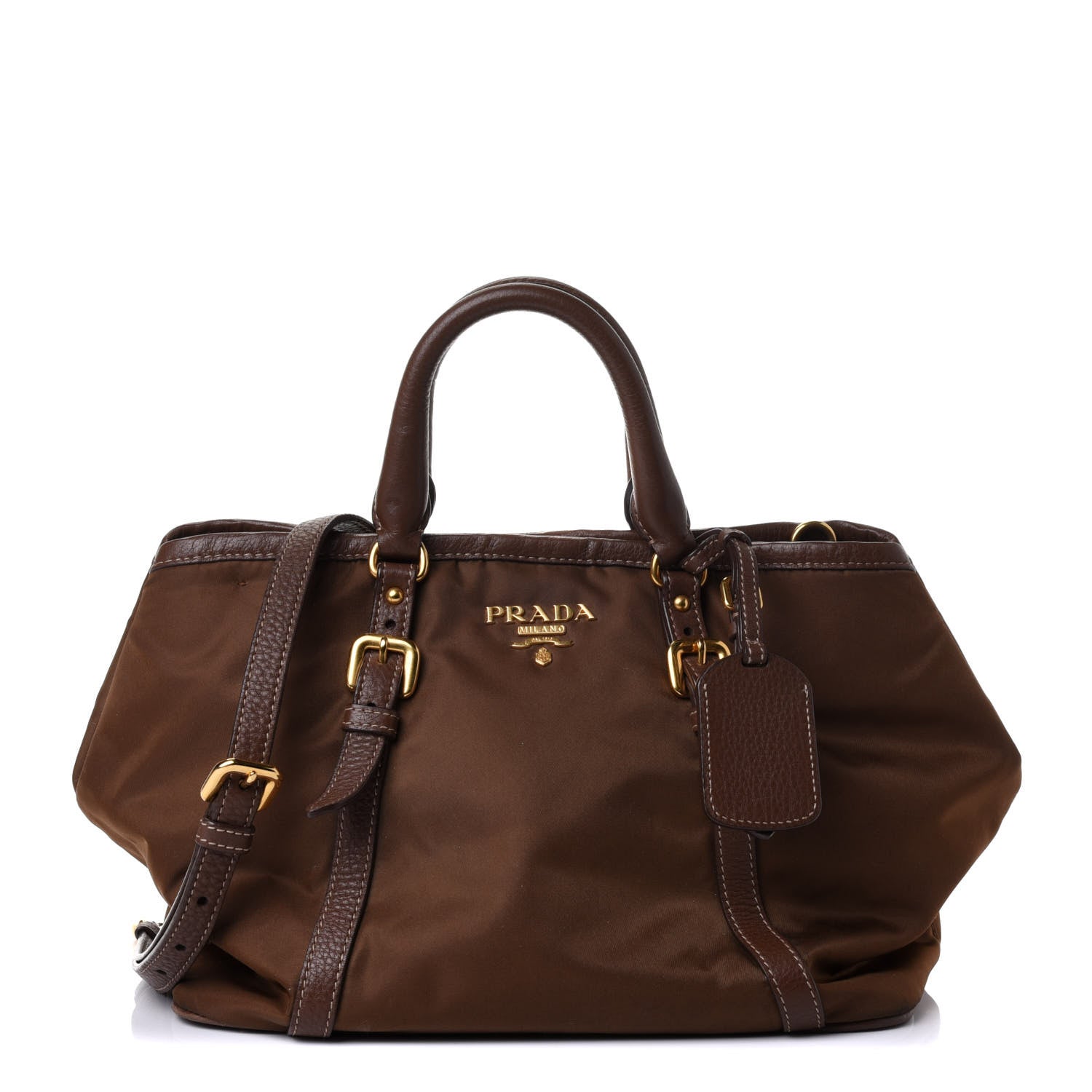 Prada Nylon Tessuto Vitello Daino Tote Corinto 1 of 4