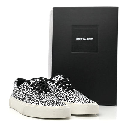 Saint Laurent Canvas Mens Venice Low Top Sneakers 41 Black White 9 of 9
