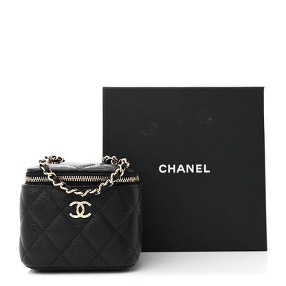Chanel Caviar Quilted Mini Vanity Case With Chain Black 11 of 11