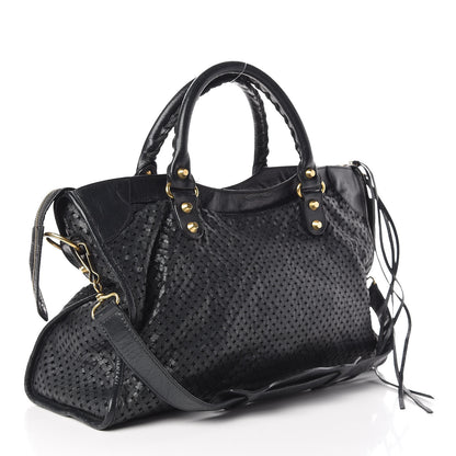Balenciaga Agneau Laser Cut Cross Classic Gold Hardware City Grey 3 of 15