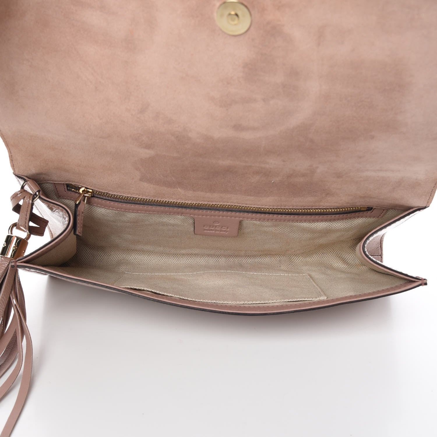 Gucci Soft Patent Medium Soho Clutch Dark Cipria 7 of 15
