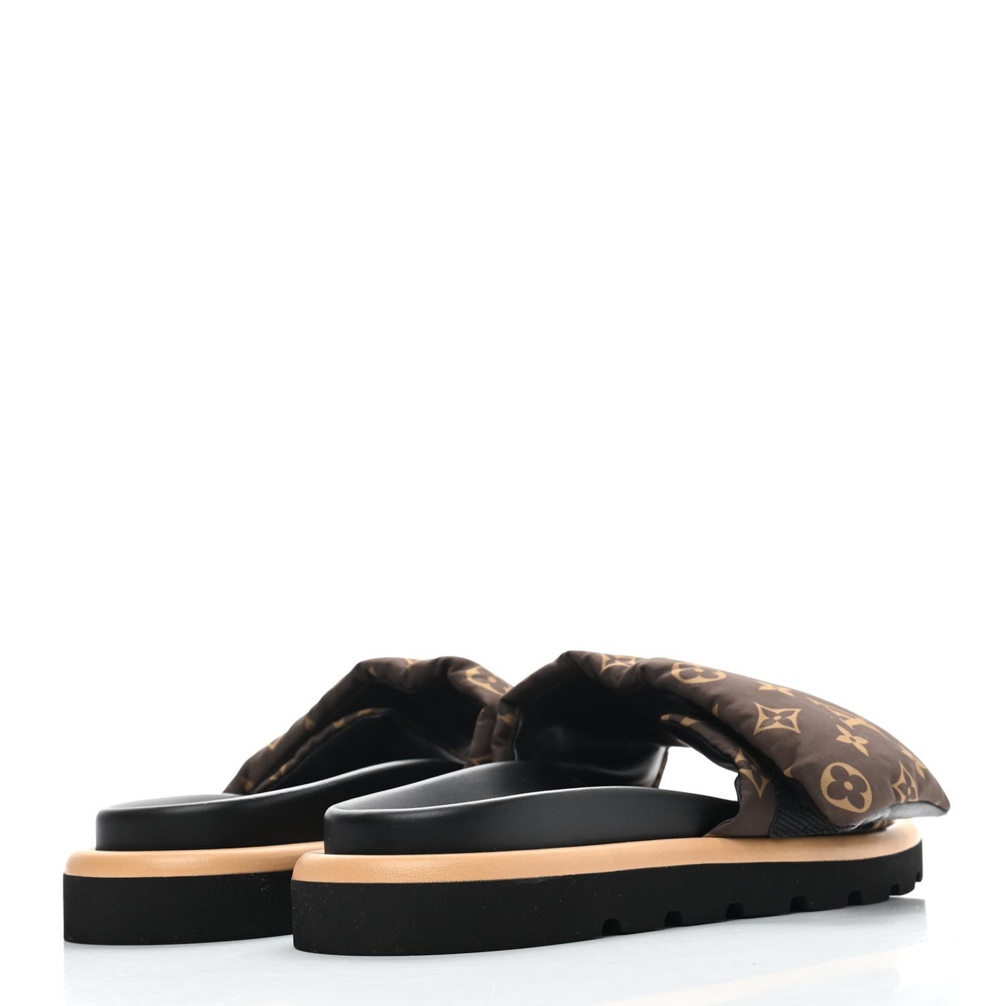 Nylon Monogram Womens Pool Pillow Comfort Mule 42 Cacao Brown