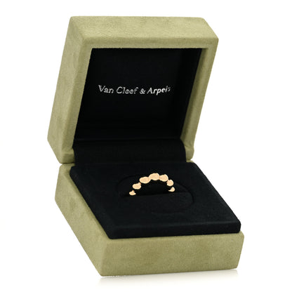 Van Cleef & Arpels 18K Rose Gold Perlee Pearls of Gold Variation Ring 50 5.25 5 of 5