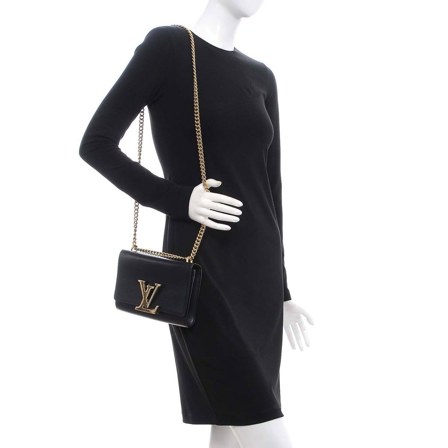 Calfskin Chain Louise MM Black