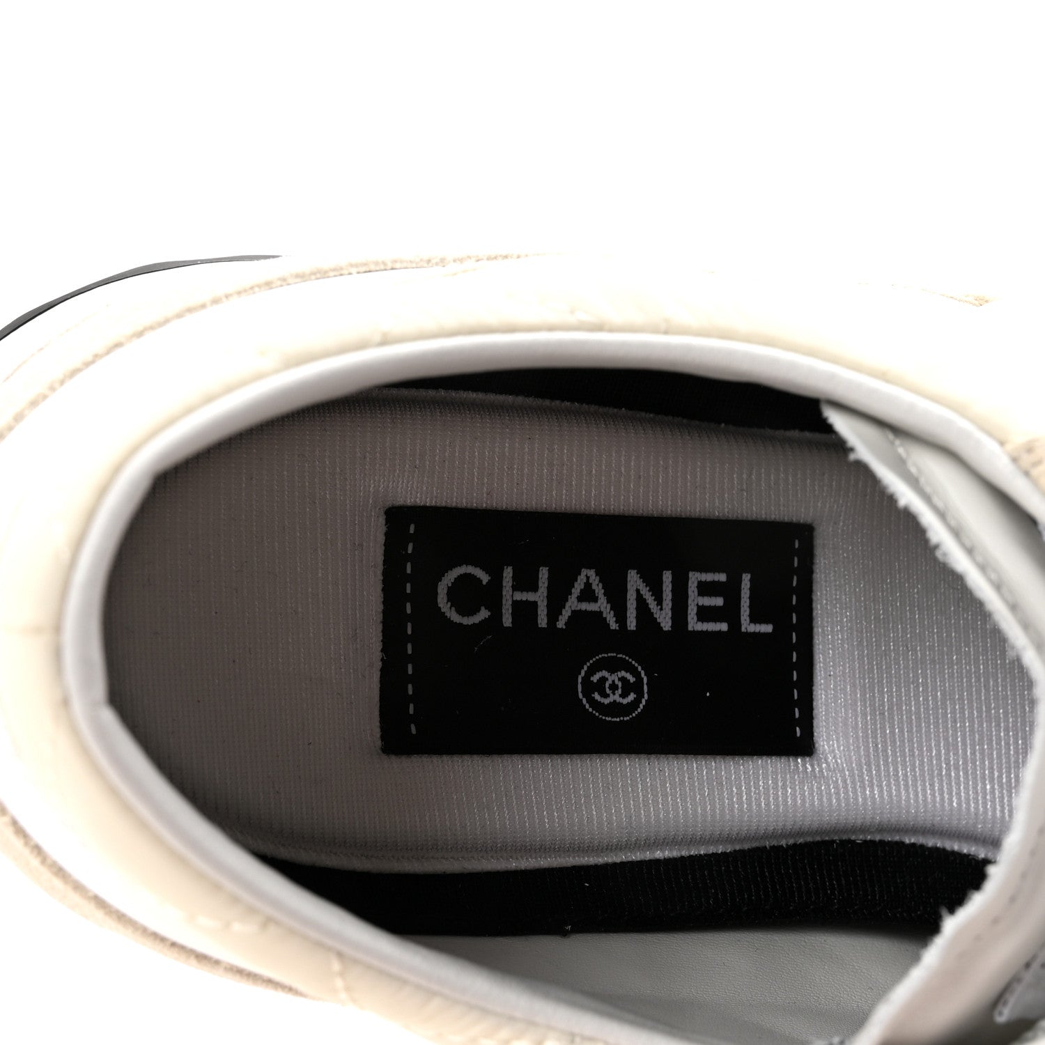 Chanel Nylon Suede Quilted Womens Sneakers 38.5 White 8 of 9