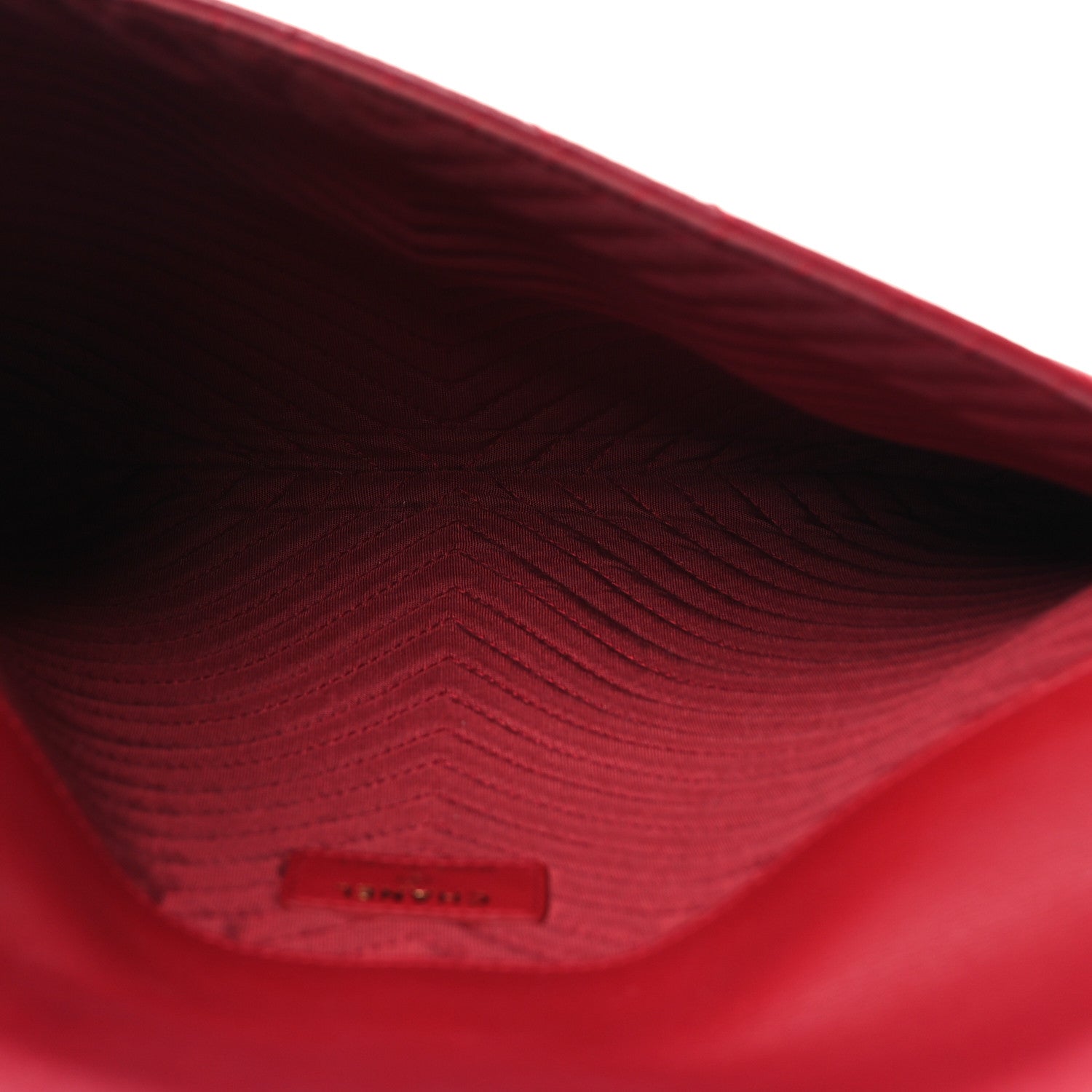 Chanel Calfskin Chevron Quilted Small Envelope Clutch Red 5 of 12