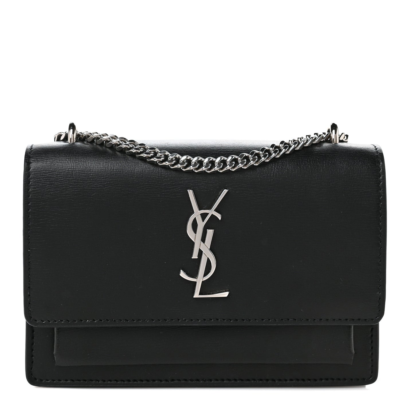 Calfskin Monogram Sunset Chain Wallet Black