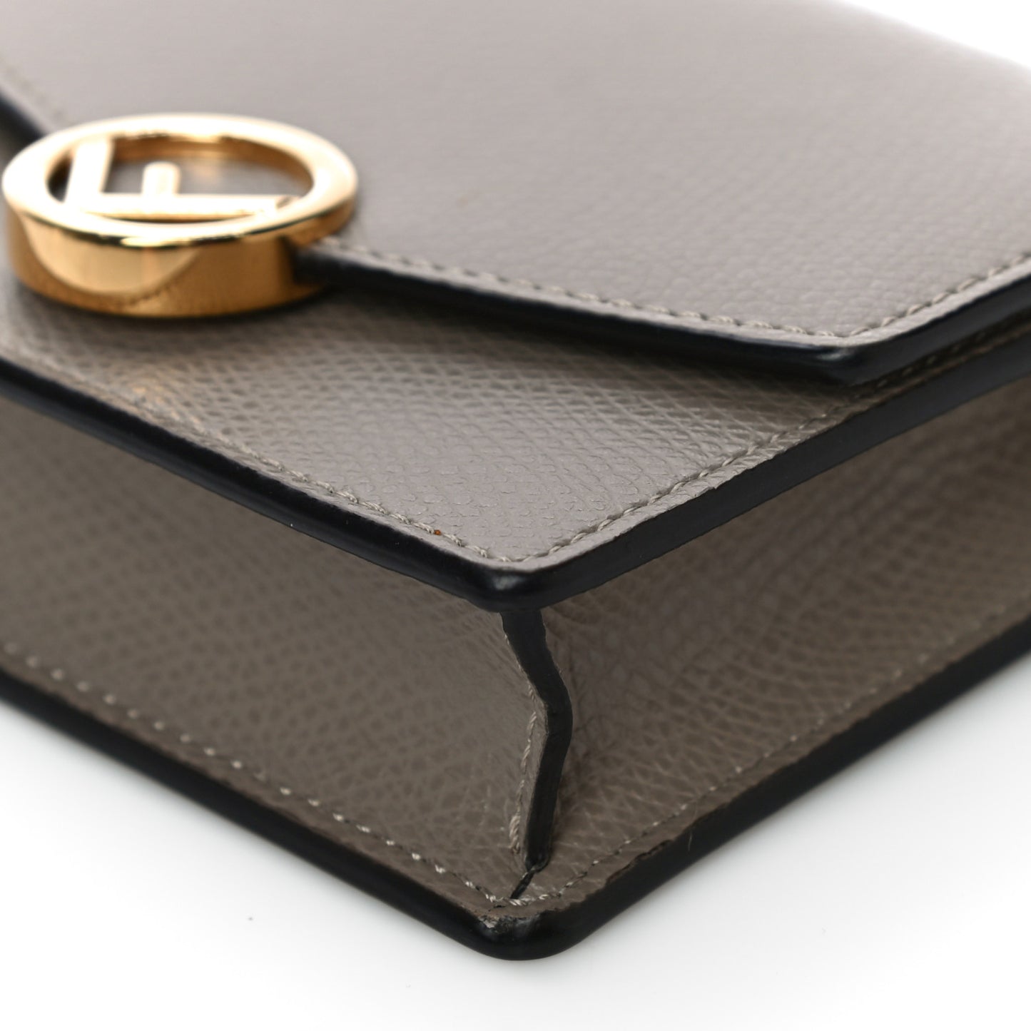 Vitello Cruise F is Fendi Geometric Flap Wallet on Chain Tortora