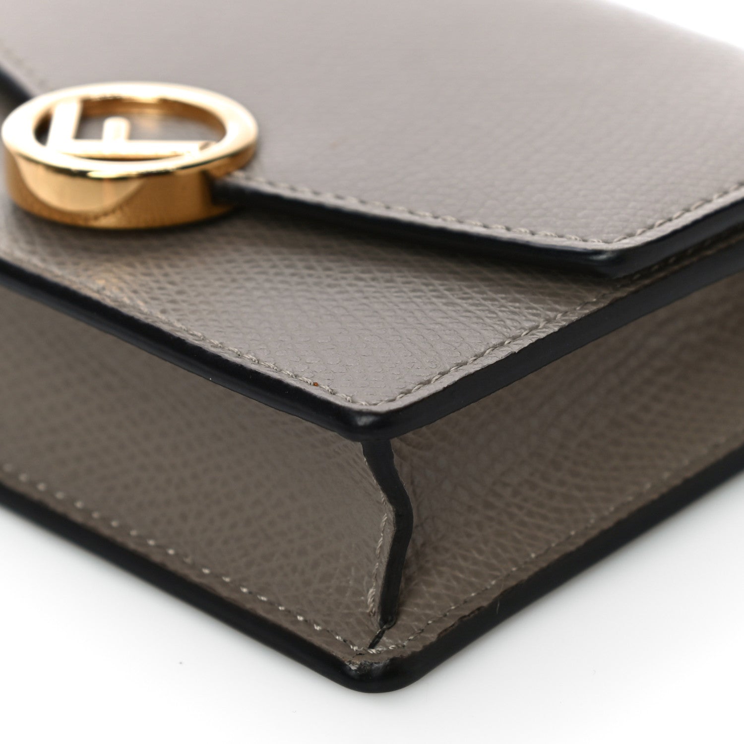 Fendi Vitello Cruise F is Fendi Geometric Flap Wallet on Chain Tortora 6 of 11