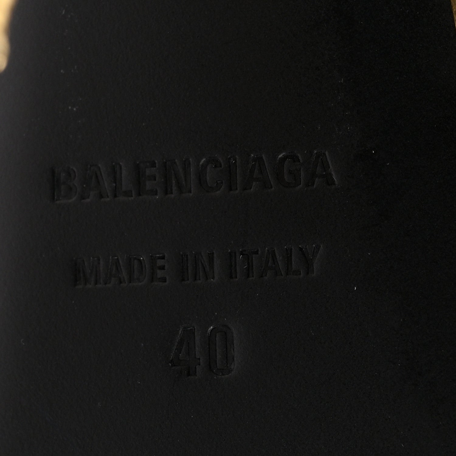 Balenciaga Metallic Agneau Arena Cagole 110mm Sandals 40 Gold