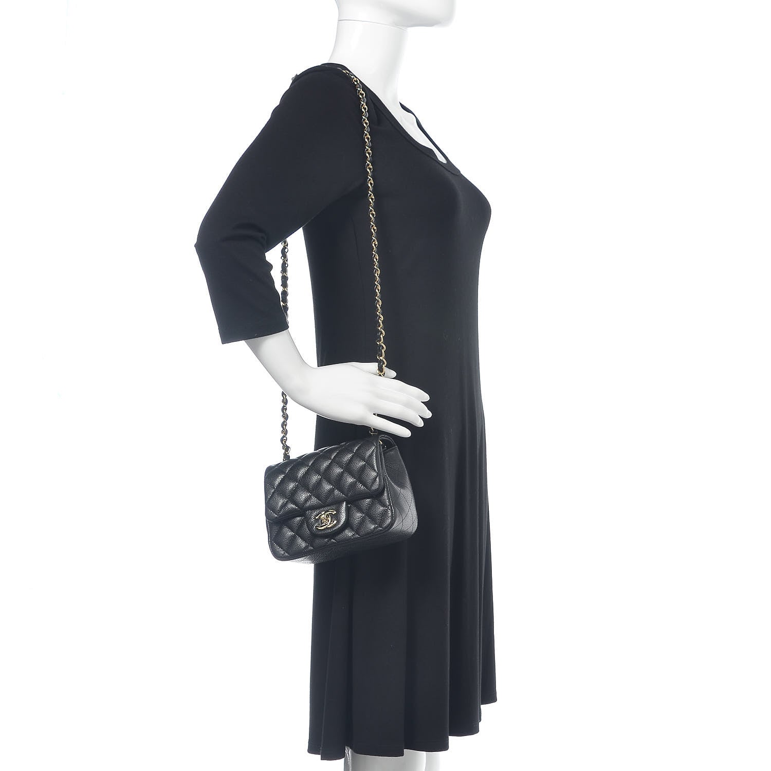 Chanel Caviar Quilted Mini Square Flap Black 2 of 9