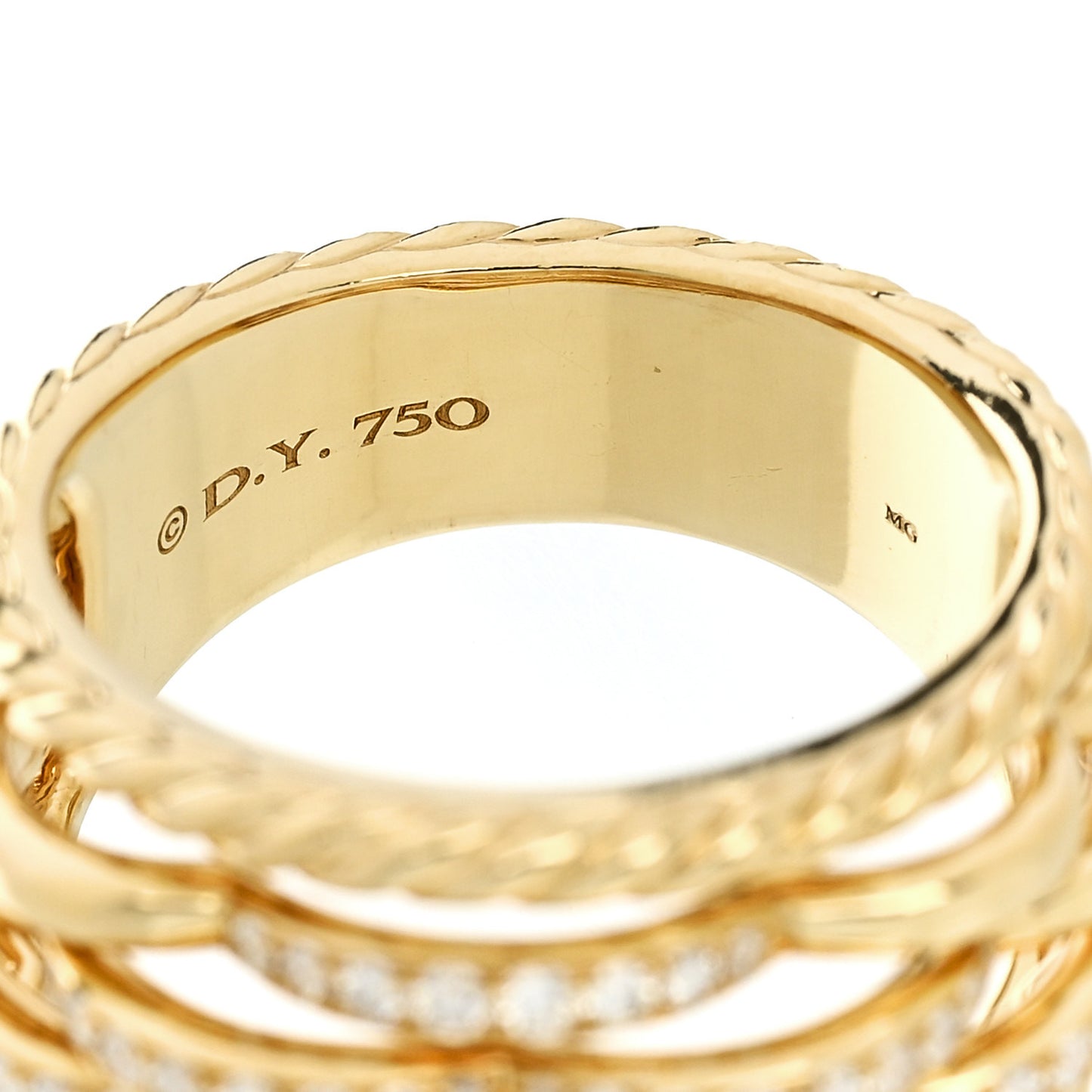 18K Yellow Gold Diamond Tides Dome Ring 55 7.25