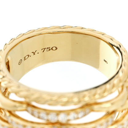 David Yurman 18K Yellow Gold Diamond Tides Dome Ring 55 7.25 4 of 4