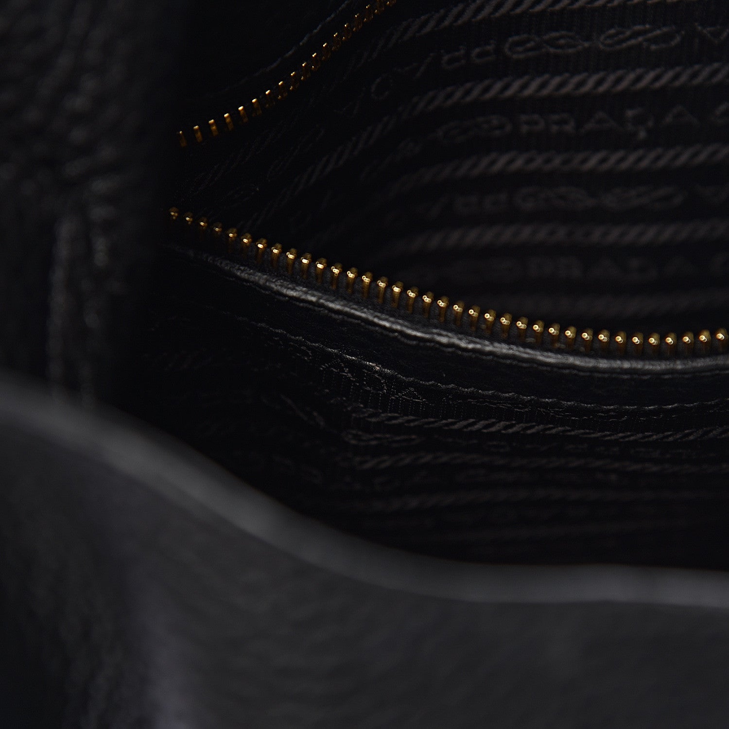 Prada Vitello Daino Embossed Logo Hobo Black 9 of 21