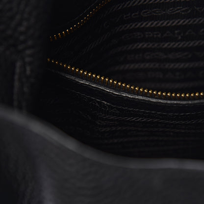 Prada Vitello Daino Embossed Logo Hobo Black 9 of 21