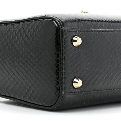 Christian Dior Shiny Snakeskin Mini Lady Dior Emerald Green 9 of 11