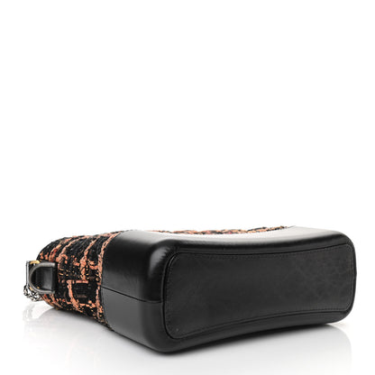 Chanel Tweed Calfskin Medium Gabrielle Hobo Black Brown 4 of 11