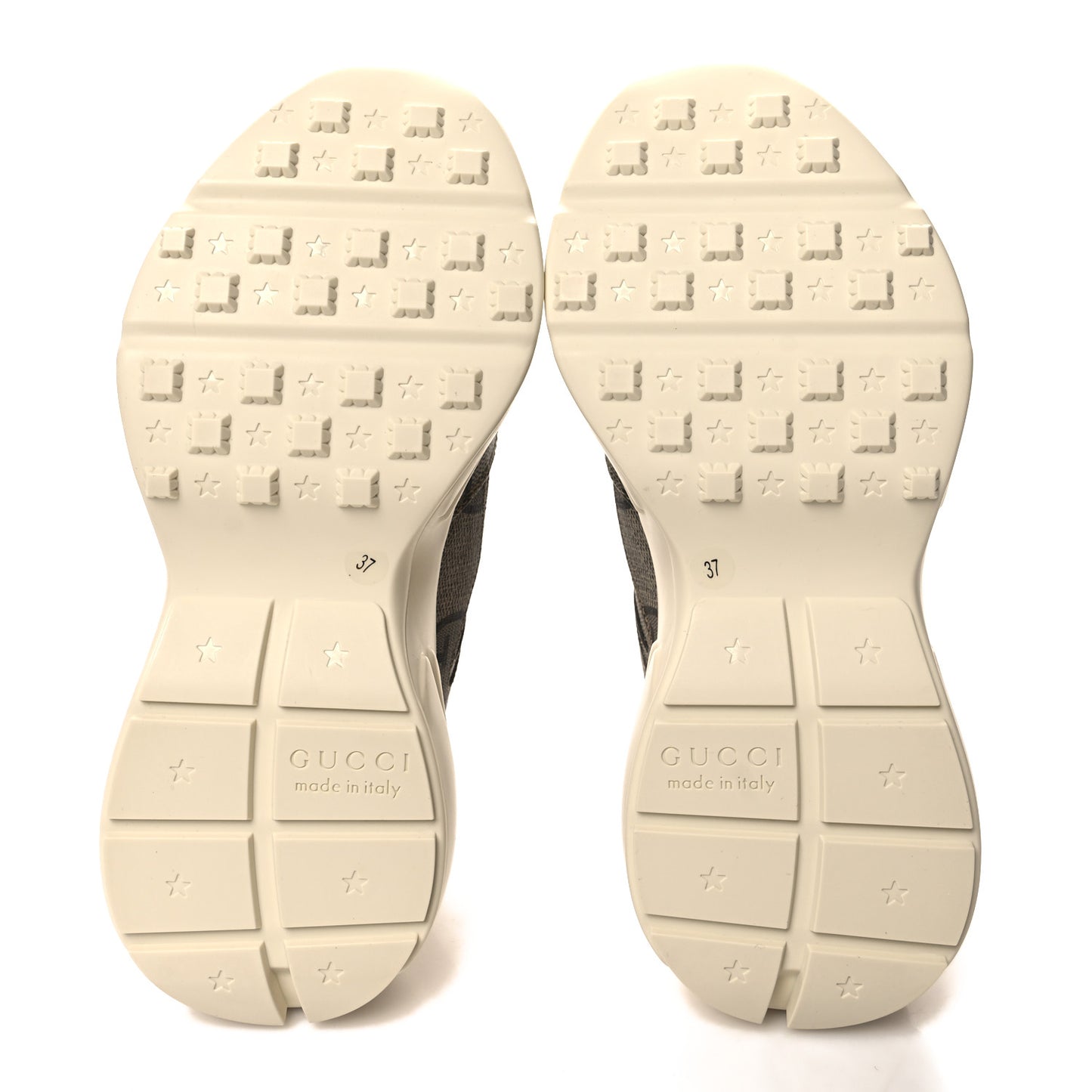 Maxi GG Supreme Monogram Gucci 100 Womens Rhyton Sneakers 37 Beige Ebony