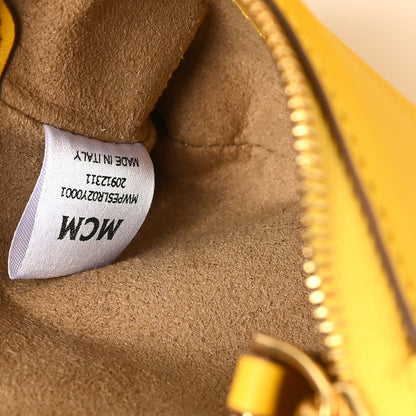 MCM Calfskin Maxi Monogram Mini Liz Tote Old Gold 7 of 11