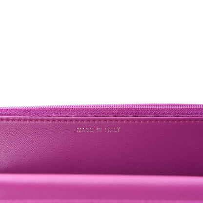 Chanel Lambskin Quilted Boy Wallet On Chain WOC Dark Pink 10 of 12