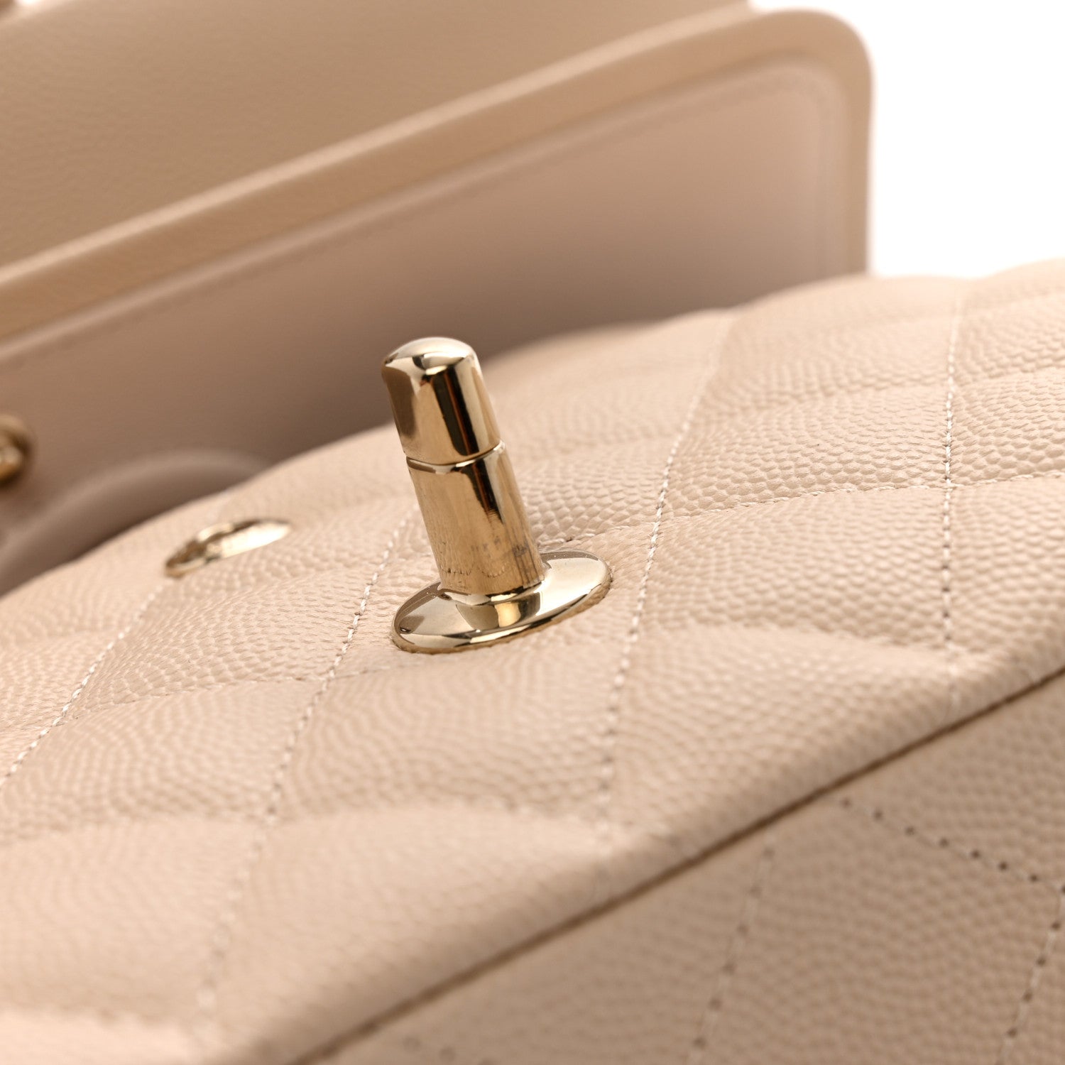 Chanel Caviar Quilted Medium Double Flap Ecru 11 of 12