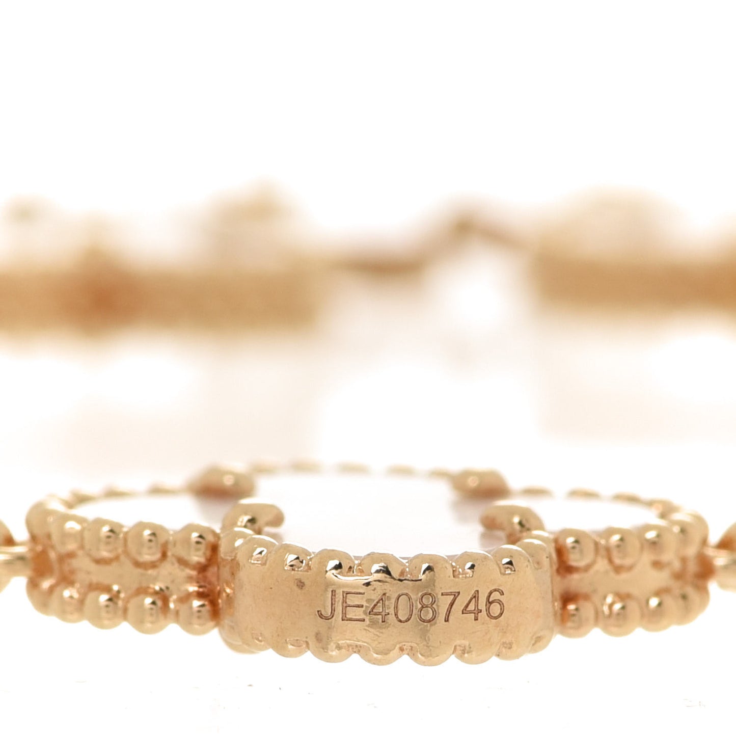 18K Yellow Gold Mother of Pearl 5 Motifs Vintage Alhambra Bracelet