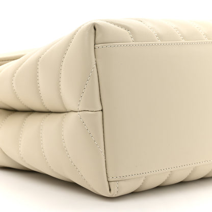 Saint Laurent Calfskin Y Quilted Monogram Medium Loulou Chain Satchel Crema Soft 10 of 10