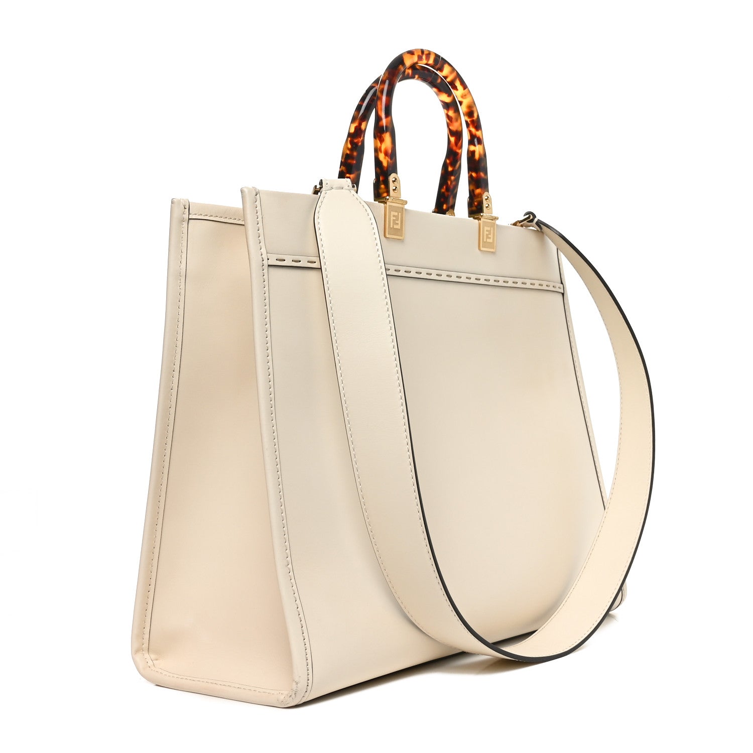 Fendi Vitello King Plexiglass Medium Fendi Sunshine Shopper Tote White Ice 3 of 12