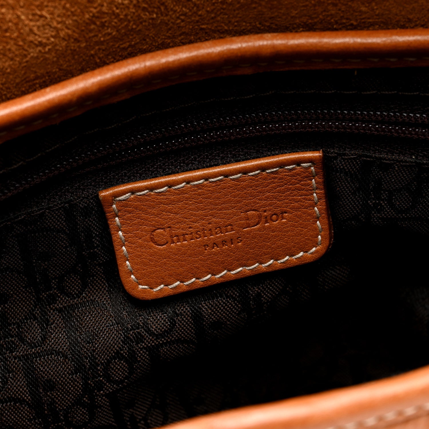 Christian Dior Calfskin Saddle Bag Tan 6 of 9