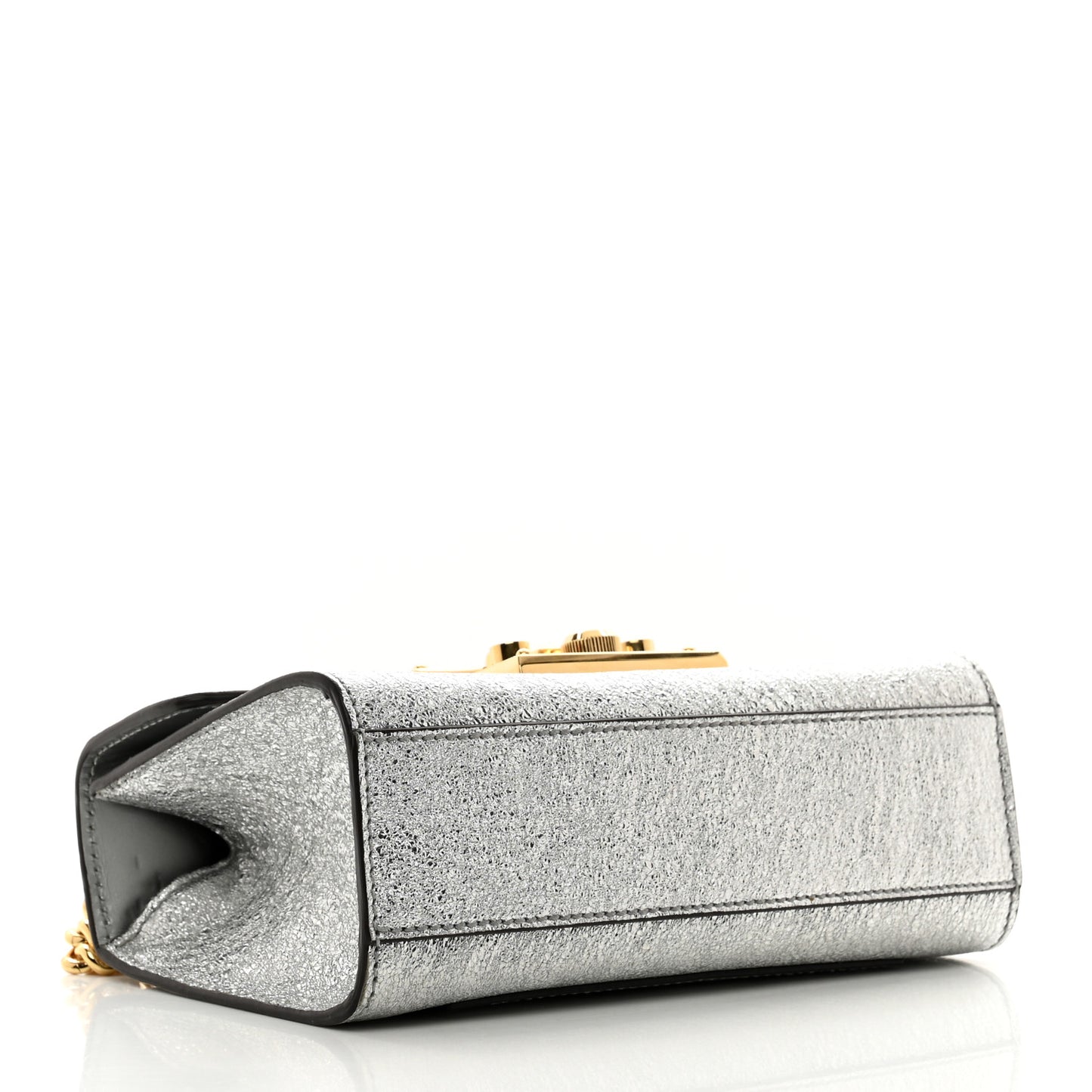 Galassia Small Padlock Shoulder Bag Argento